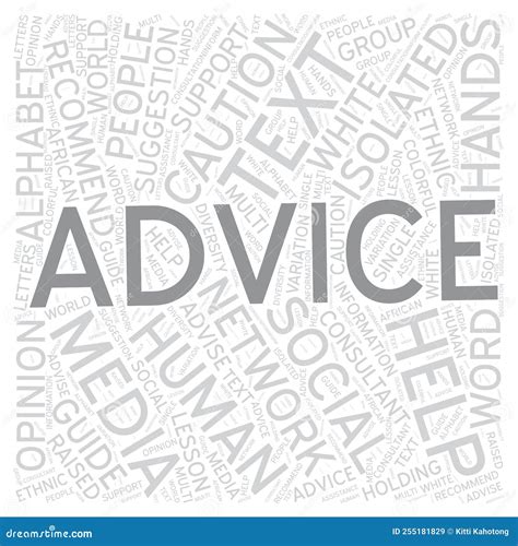 Advice Word Cloud Art Detailed Vector Stock Illustration Illustration