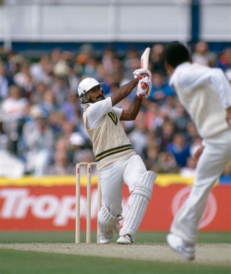 Javed Miandad Batting For Pakistan During His Innings Of 113 In The