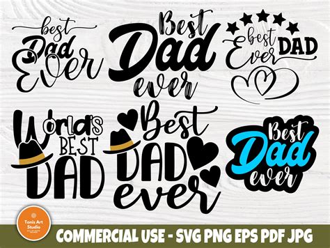 Best Dad Ever Svg Fathers Day Svg Svg Cut Files Etsy