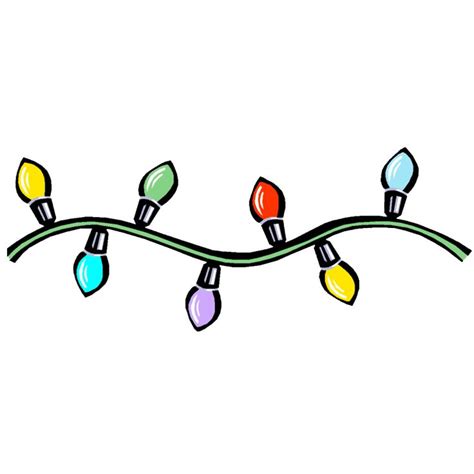 A Drawing Of Christmas Lights On A Green Branch With Multicolored Bulbs