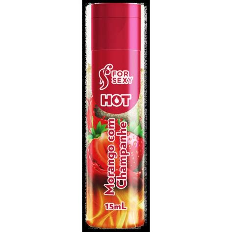 Gel Hot Comestível Sabor Morango Champanhe 15 ml For Sexy DSS Sex Shop