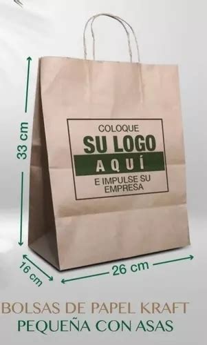 Bolsas Papel Kraft Kg Base Cuadrada Con Asas Delivery Mercadolibre