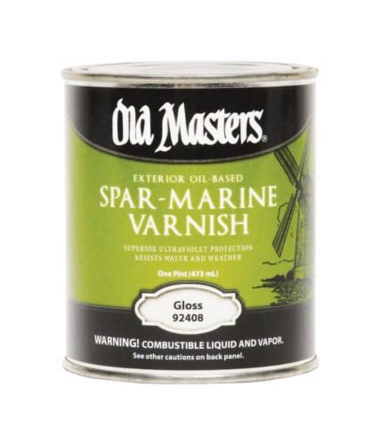 Old Masters Gloss Clear Oil Based Marine Spar Varnish 1 Pt Total Qty