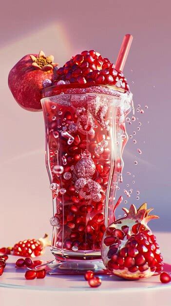 Premium Photo Glass Of Fresh Pomegranate Juice On White Background