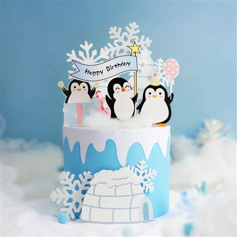 Happy Birthday Penguin Cake