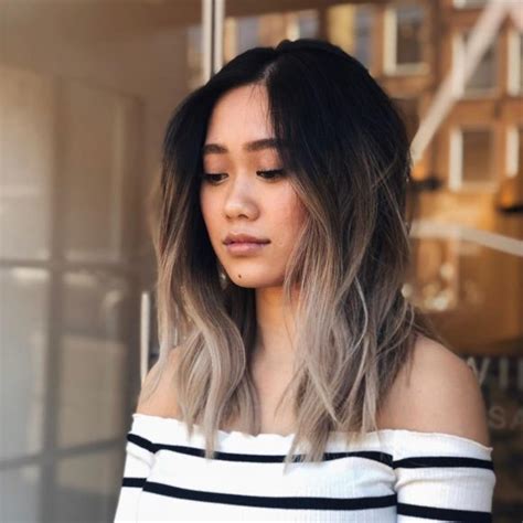 Brunette Layered Blowout Bob With Face Framing Layers And Color Melt