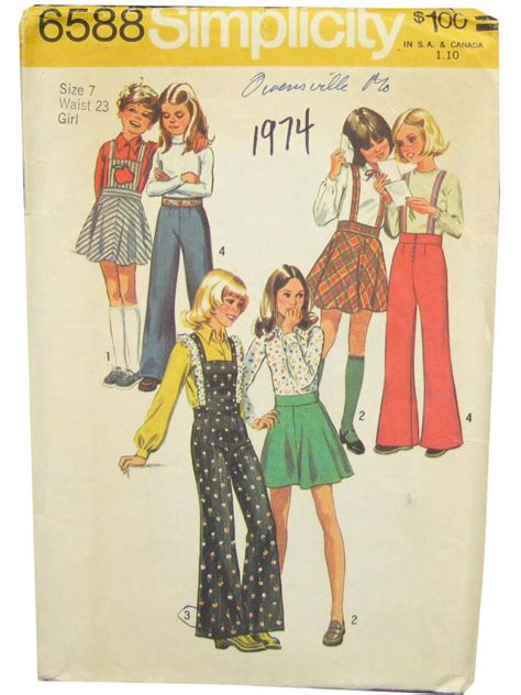 Seventies Vintage Sewing Pattern 70s Simplicity Pattern No 6588