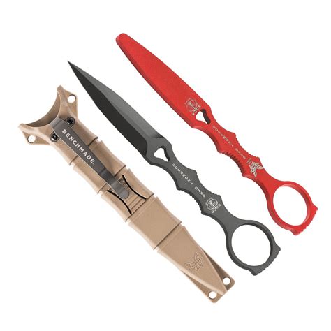 Benchmade Socp Fixed Blade Trainer And Dagger Combo Red And Black