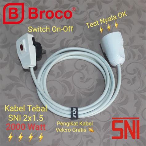 Jual Kabel Perpanjangan Sni Steker Switch On Off Lampu Broco