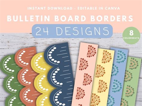 Classroom Bulletin Board Borders Printable Classroom Decor Etsy