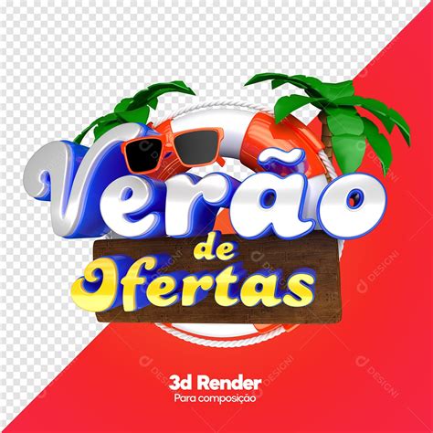 Selo 3D Para Composição Verão de Ofertas PSD download Designi