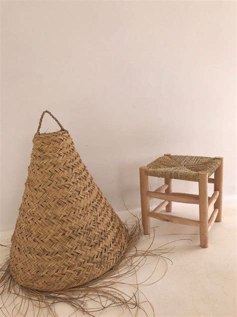 Abat Jour En Rotin Naturel Fait La Main Marocain Etsy Rattan