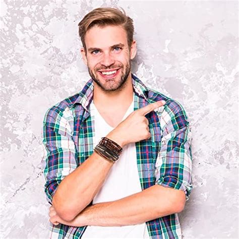 Yolev 5 Stück Lederarmband Herren Wickelarmbänder für Männer Frauen