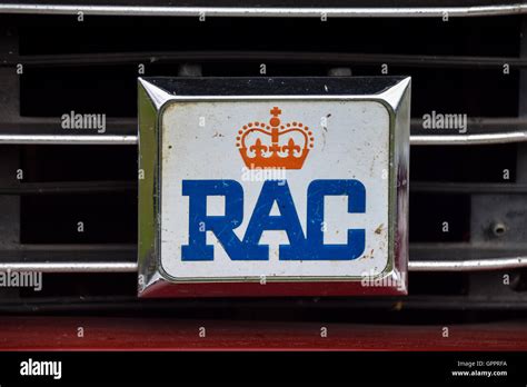 Vintage Rac Badge On The Front Of A Car Stock Photo Alamy