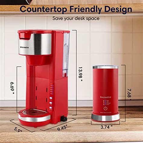 Single Serve Coffee Maker With Milk Frother 2 In 1 Cappuccino Coffee Machine For K Cup Pod And