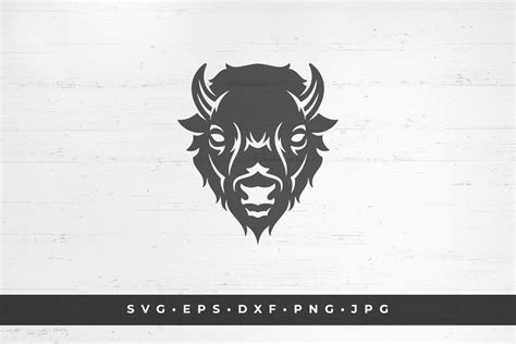 Bison Head Silhouette Illustration American Buffalo Animal Etsy