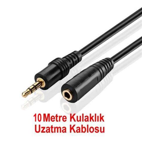 10 Metre 3 5Mm Aux Stereo Ses Kulaklık Uzatma Kablosu Erkek Dişi Ekleme