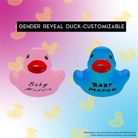 Gender Reveal Duck Custom Rubber Duck Gender Reveal Party Etsy