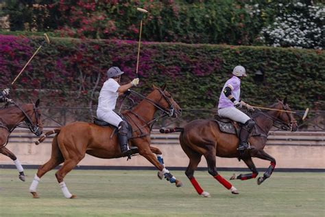 Premium Photo Two Polo Players With The Number 2 On Their Shirts