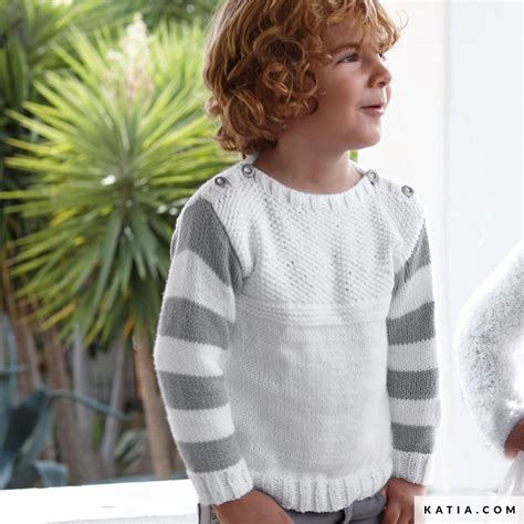 Pull garçon à longues manches et rayures à tricoter Chompa Para Niños