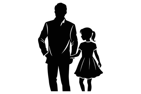 Father Daughter Silhouette On A White Background 47583437 Vector Art At