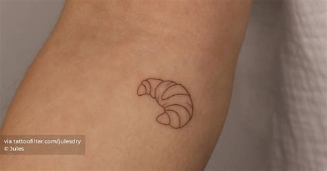 Minimalistic Croissant Tattoo Located On The Inner