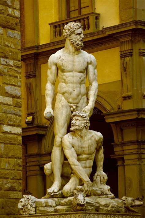 Hercules En Cacus Florence Stock Foto Image Of Fontein Monument