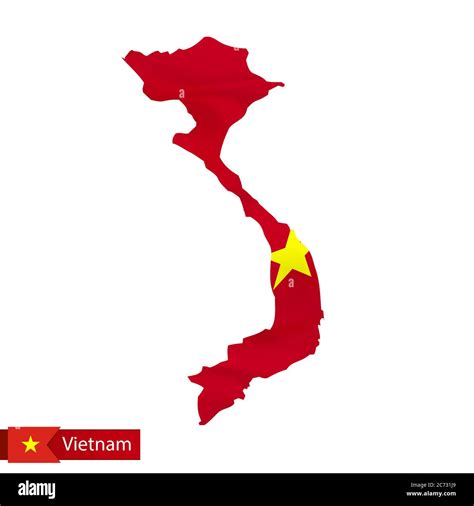 Mapa de Vietnam con bandera de país Ilustración vectorial Imagen