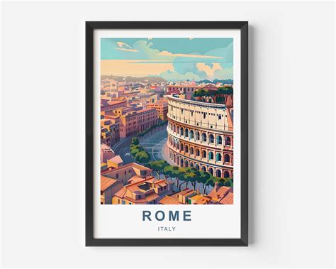 Rome Travel Poster Rome Colosseum Rome Printposter Rome Poster Travel
