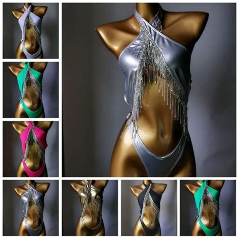 Bikini De Cristal De Una Pieza Ba Ador De Diamantes Traje De Ba O De