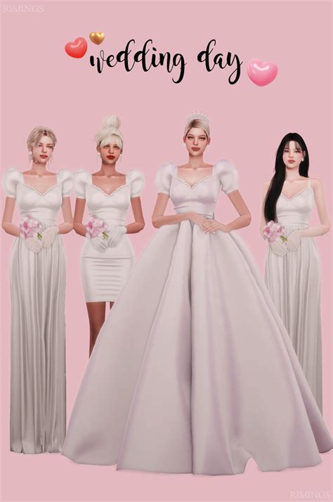 Rimings Wedding Day Collection Rimings On Patreon In 2022 Sims 4 Wedding Dress Sims 4