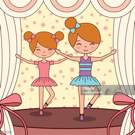 Beautiful Ballerinas Ballet Cartoon Character Stock Illustration Download Image Now Ballet