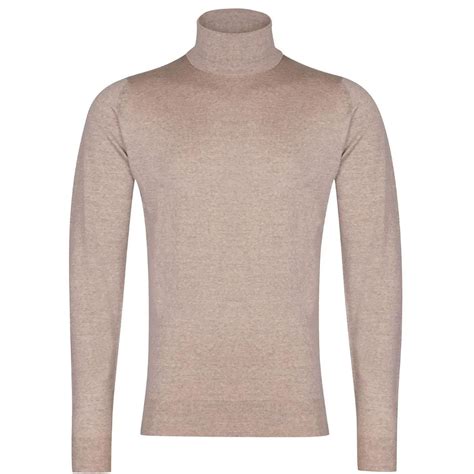 John Smedley Cherwell Roll Neck Jumper Soft Fawn