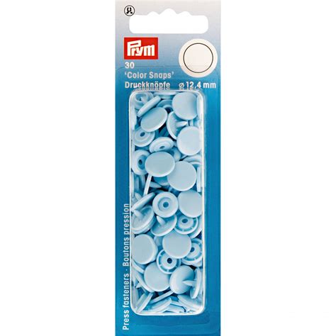 Prym Color Snaps Boutons Pression Plastique Rond Bleu Clair 12 4mm 30