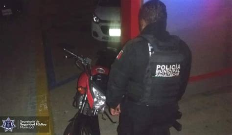 Policía municipal recupera motocicleta con reporte de robo NTR Zacatecas