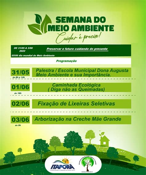 Semana Do Meio Ambiente ProgramaÇÃo Prefeitura Municipal De Itaporã