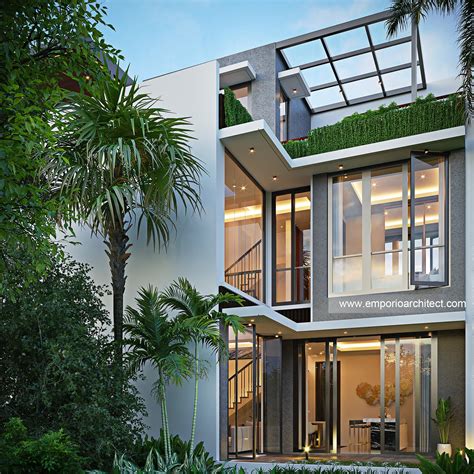 Desain Tampak Belakang Rumah Modern 2 5 Lantai Ibu FKA Di Jakarta