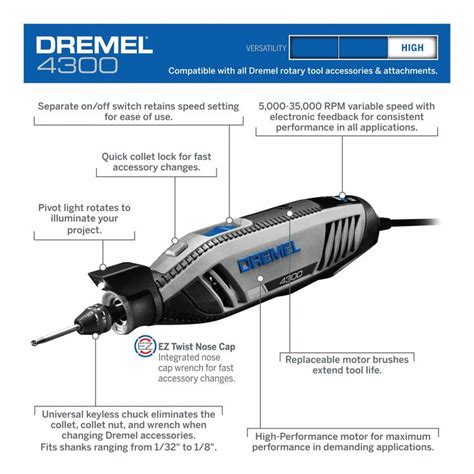 4300 High Performance Variable Speed Rotary Tool Dremel Rotary