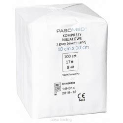 Pasomed Kompresy gazowe niejałowe 17N 8W 10x10 cm 100 szt