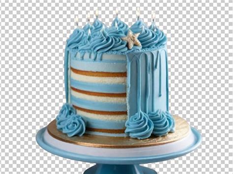 Premium PSD Vibrant Blue Birthday Cake With Multiple Candle