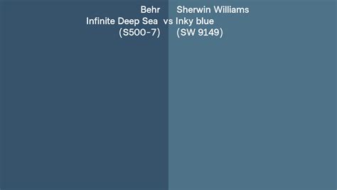 Behr Infinite Deep Sea S500 7 Vs Sherwin Williams Inky Blue Sw 9149