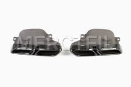 Black Chrome Exhaust Tips AMG 63 Model Set Genuine Mercedes AMG