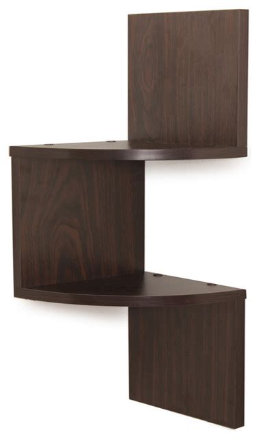 Laminated Two Tier Corner Shelf Contemporary Display And Wall Shelves By Danya B