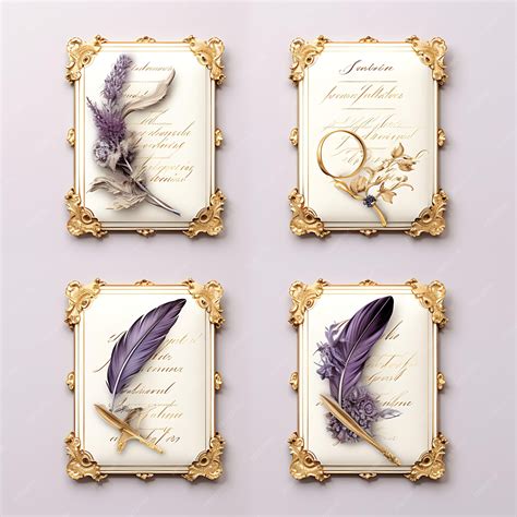 Premium Photo Set Of Regency Love Letter Deckle Edge Paper Material