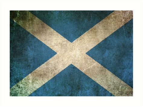 "Old and Worn Distressed Vintage Flag of Scotland" Art Prints by jeff ...