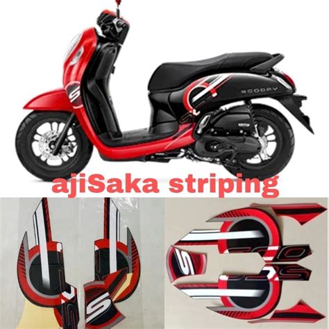 Jual Striping Stiker Lis Polet Bodi Motor Honda Scoopy Sporty