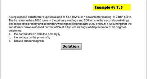 Answered Example 75 A Single Phase Bartleby