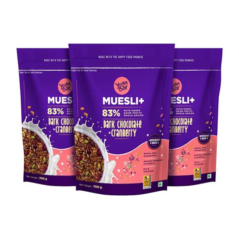 Yogabar Wholegrain Breakfast Muesli Dark Chocolate Cranberry G