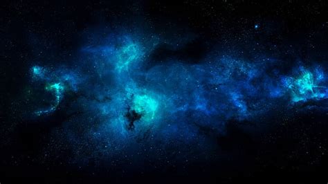 Ilustración De Galaxia Azul Y Verde Espacio Estrellas Nebulosa Arte Espacial Fondo De