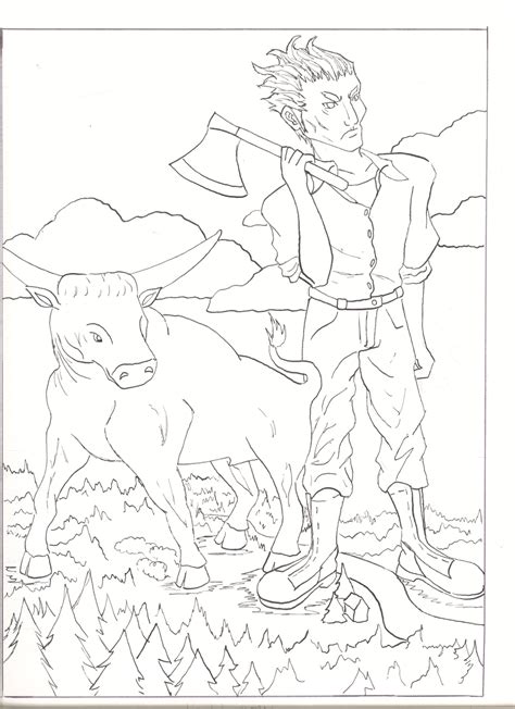 Paul Bunyan Coloring Pages Coloring Home